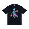 Camiseta de Algodón Unisex de Corte Holgado con Estampado de Letras Camiseta Casual de Manga Corta para Adolescentes y Adultos