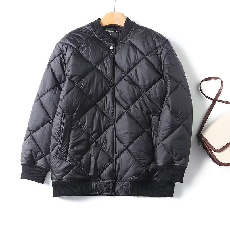 

MD Women clothes 2023 Autumn and Winter New Black Quilting Pilot Clouds Baseball Collar Women s down jacket Jacket Black L