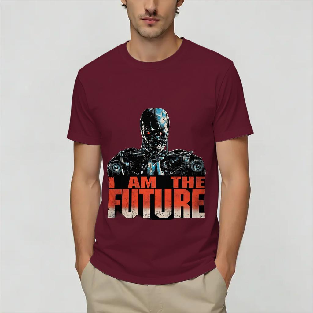Funny Terminator 80s TShirt Unisex Round Collar Pure Cotton T Shirt Short Sleeve Tees Birthday Gift Tops