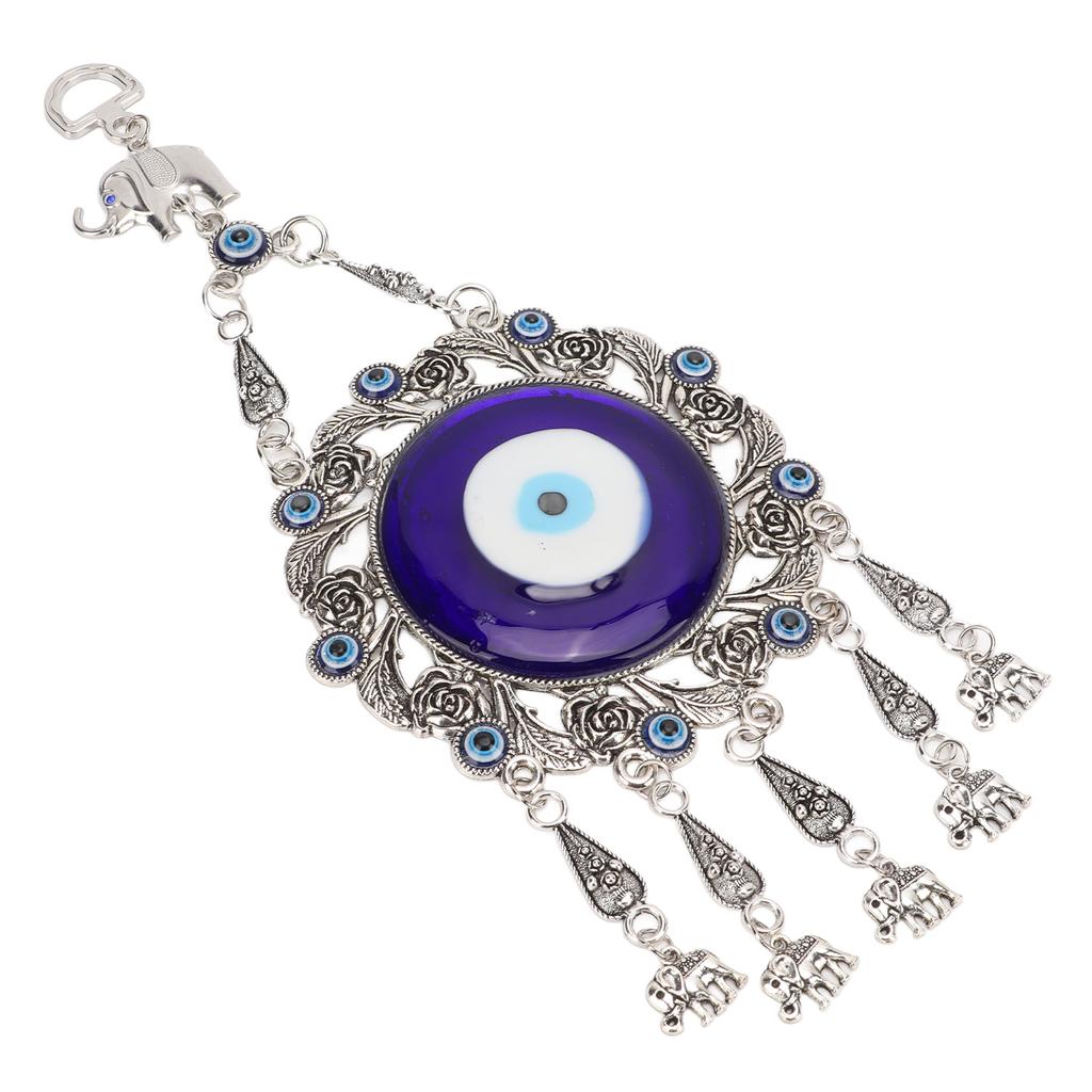 Blue Eye Wall Hanging Ornament Unique Pendant Hollow Flowers Turkish Lucky Wall Ornament for Home