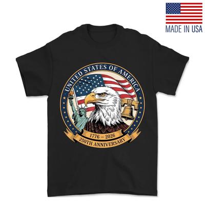 Amerika 250. Geburtstag US-Flagge 250 Jahre Adler Freiheitsglocke 1776-2026 T-Shirt