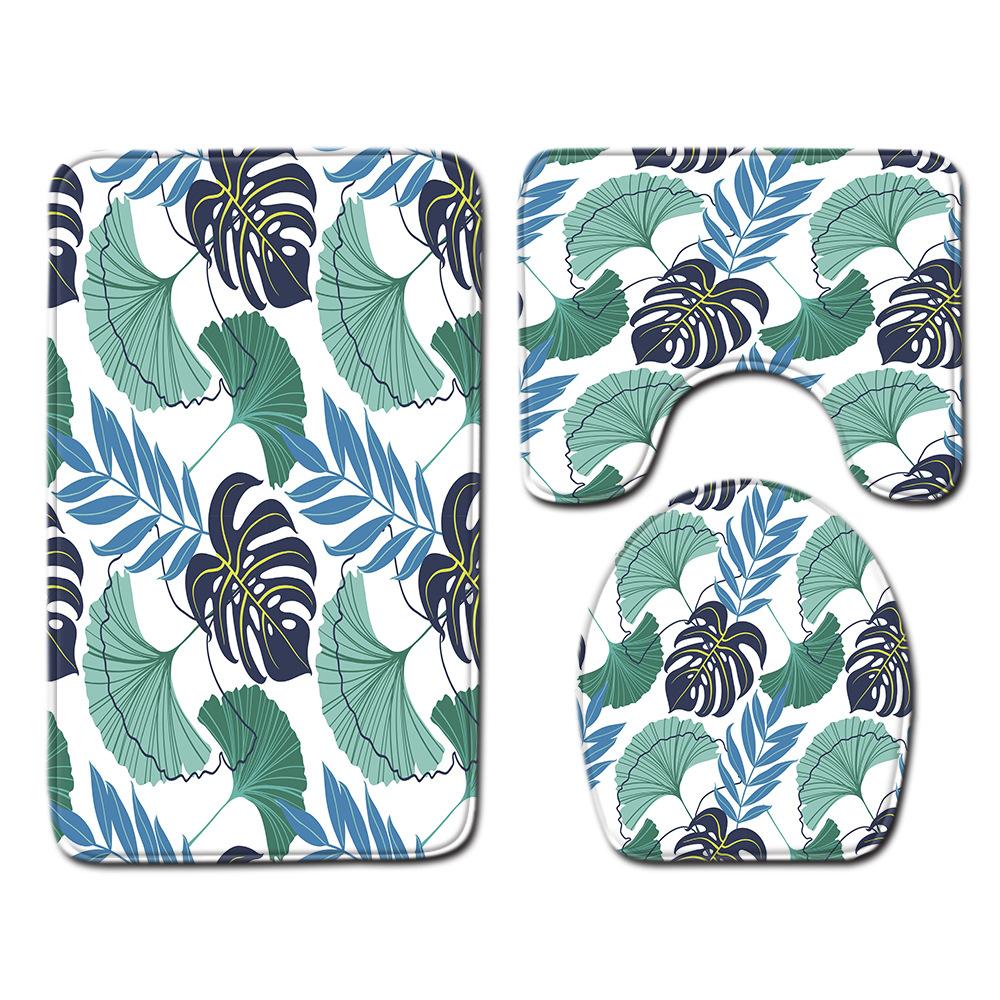 Bemalte Badezimmer-Toilette Dreiteiliges Bodenmatten-Kombinationsset Haushalts-Fußmatte Küche Saugfähiger Rutschfester Teppich