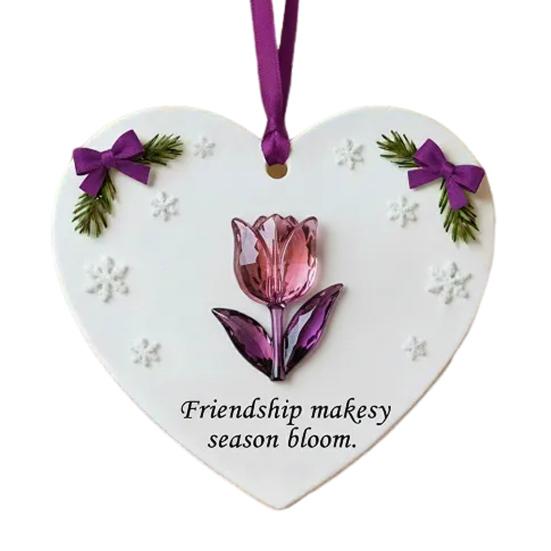 

Heartfelt Inspirations Christmas Ornament Shell Reindeer Dragonfly Paw Feather Tulip Xmas Tree Hanging Heart Shape Decoration Holiday Party Pendant Flower
