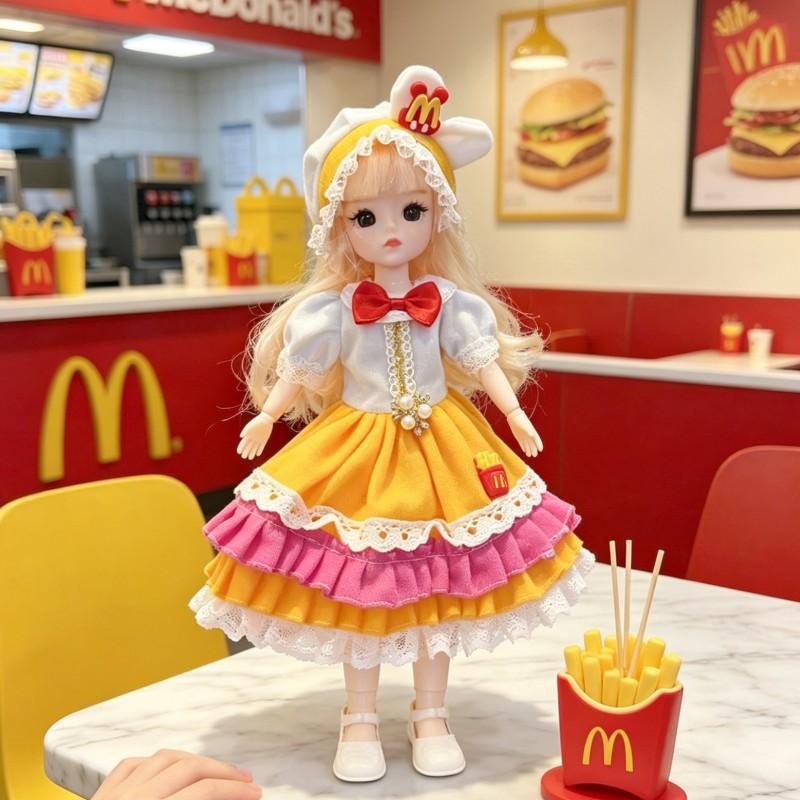 30cm BJD Doll Body With Removable Outfit Set Lolita Style Fashion Playset Teen Girls Collectors