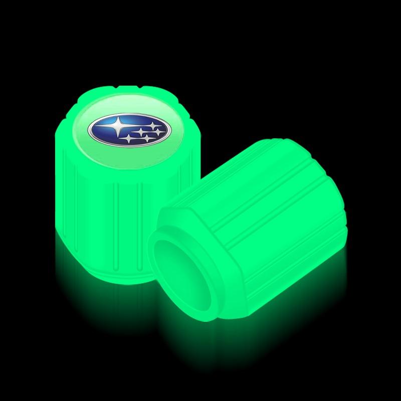 Luminous Car Tire Valve Caps Fluorescent Motorcycle Wheel Tyre For Subaru Outback Crosstrek XV Forester BRZ Legacy Impreza WRX 2006 STI Ascent