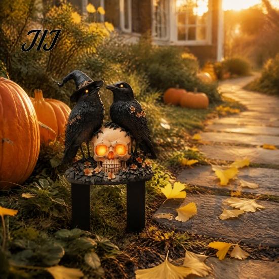 Durable Garden Stakes Halloween Ground Stake Art, Decorative Acrylic Yard Sculpture, Waterproof Easy Install Sign, Weather Resistant Lawn Ornament for