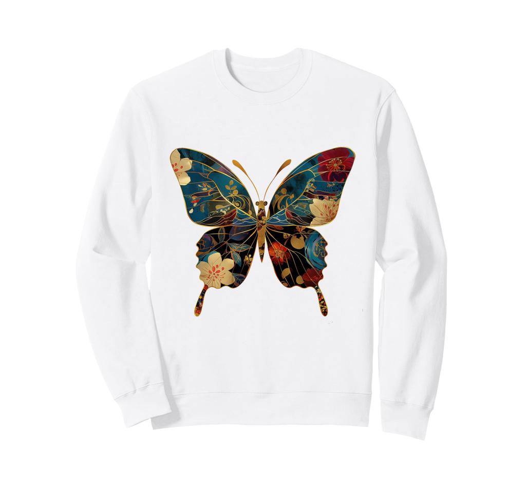 Butterfly Floral Vintage Flower Fairy Core Artistic Butterfly Sweatshirt