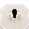 Black Onyx Coffin Ring In 925 Sterling Silver, Handmade Gothic Statement Ring, Witchy Minimalist Gemstone Jewelry