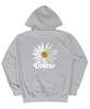 [Unisex] White Daisy Flower Smile Hoodie_Gray