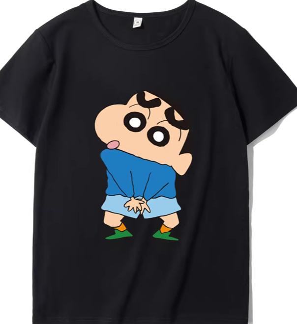 Crayon Shinchan Harajuku Mens Womens Oversized Y2k Short Sleeve Streetwear Casual Cotton High Quality Female Male Clothing Tee