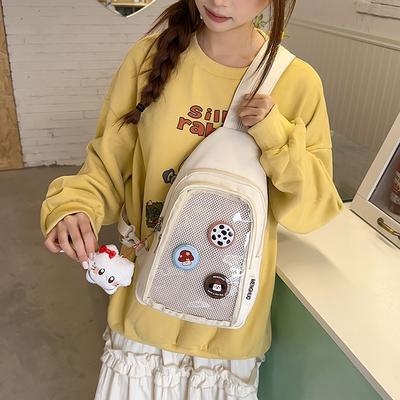 Japanese Transparent Pain Bag, Small Food Allowance, Messenger Bag, Women's Versatile Shoulder Bag, Multi-functional Versatile Student Small Backpack