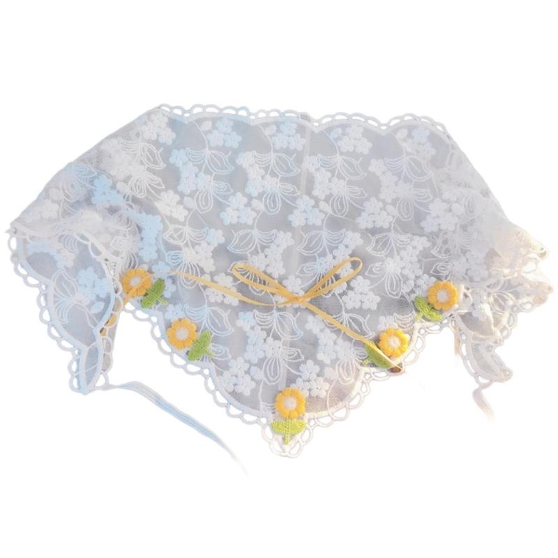 

Girl Bows Bandana Elegant Headscarf Creative Bandana Hair Scarf Headwear Gifts Warm Lace Head Wrap Trendsetting