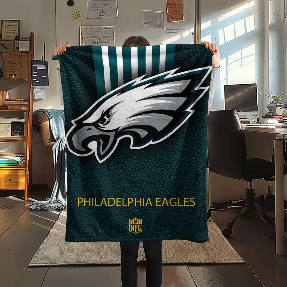 Eagles Printed Flannel Blanket, soft throw for bedroom sofa, washable, fan merchandise, great gift.