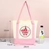 Multicolor Embroidered Canvas Bag: Foldable, Large Capacity Handheld & Shoulder Shopping Bag for Women