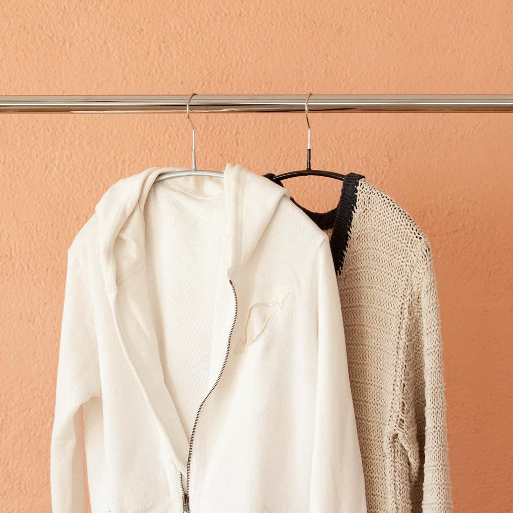 MAWA Economic 40 Hangers of Round Hangers with Rotating Ideal for and X X Cm X X Model (Set 20, Black) Slim, Space-Saving, Non-Slip 360° Hooks,