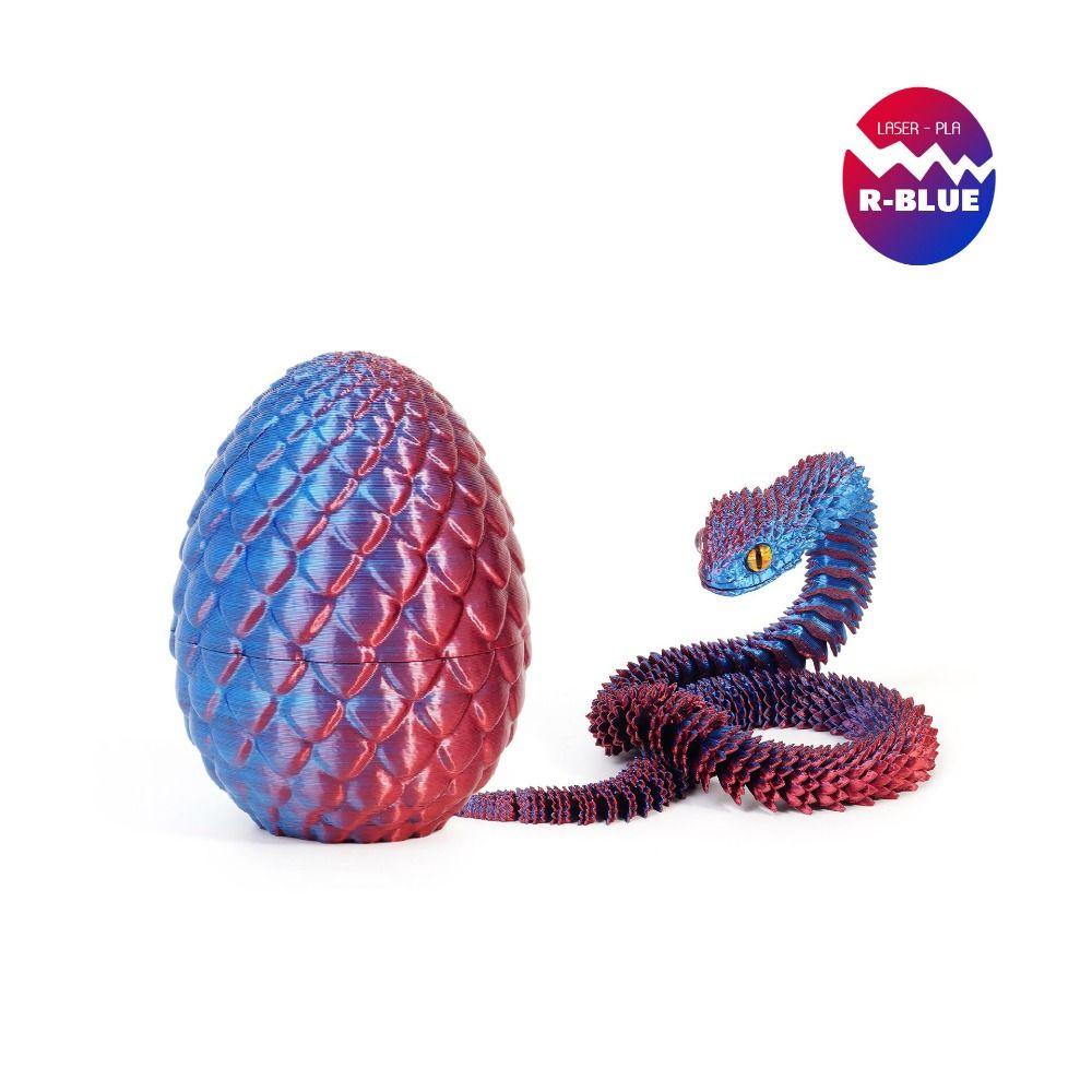 Snake Egg 3D Printed Snake Toys Creative Luminous Snake Ornament  Landscaping Decoration