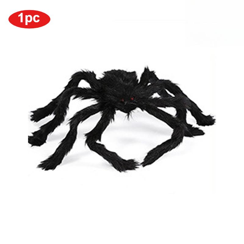 Halloween Extra Large Black Spider, Party Decor Giant Spider Web Prop, Realistic Plush Spider, Suitable for Home Bedroom