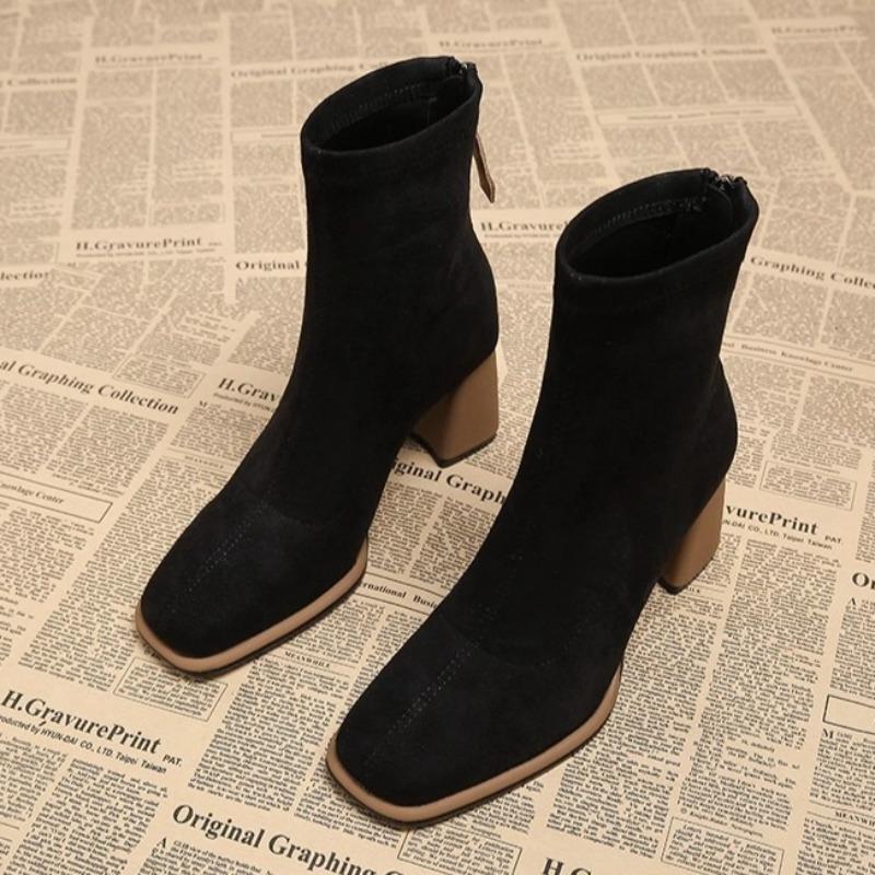 Fashion New Women Trend Fashion Ankle Boots Anti-slip Retro Zipper Designer Shoes Women Comfortable Elegant Short Boots Zapatos De Mujer