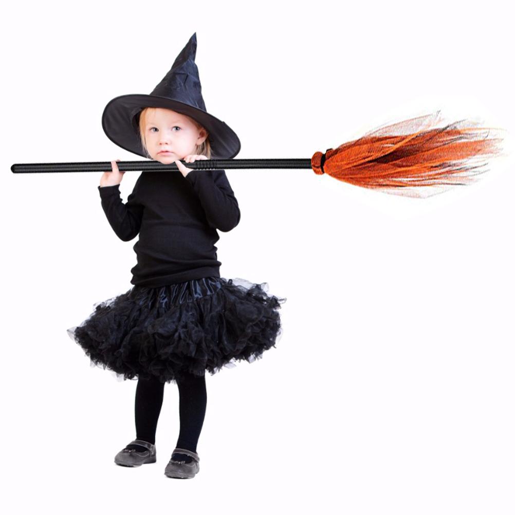 Halloween Witch Broom Plastic Broom Props for Costume Party Halloween Decoration