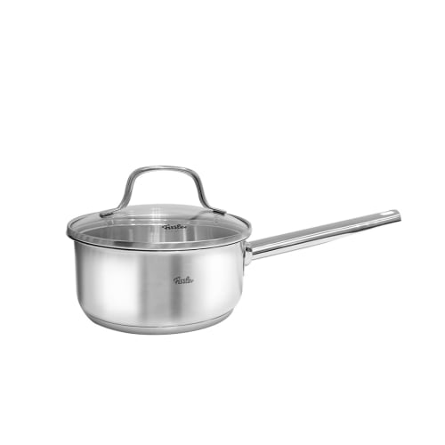 Fissler 16cm New Family Saucepan, Induction and Gas Compatible, with Glass Lid, Drip-Free Rim, Waterless Cooking, Silver [Official Japanese Product] 0