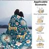 1pc Deer Floral Lightweight Flannel Blanket, Comfortable and Warm Blanket, for Office and Camping Sofa Bed, Livingroom108