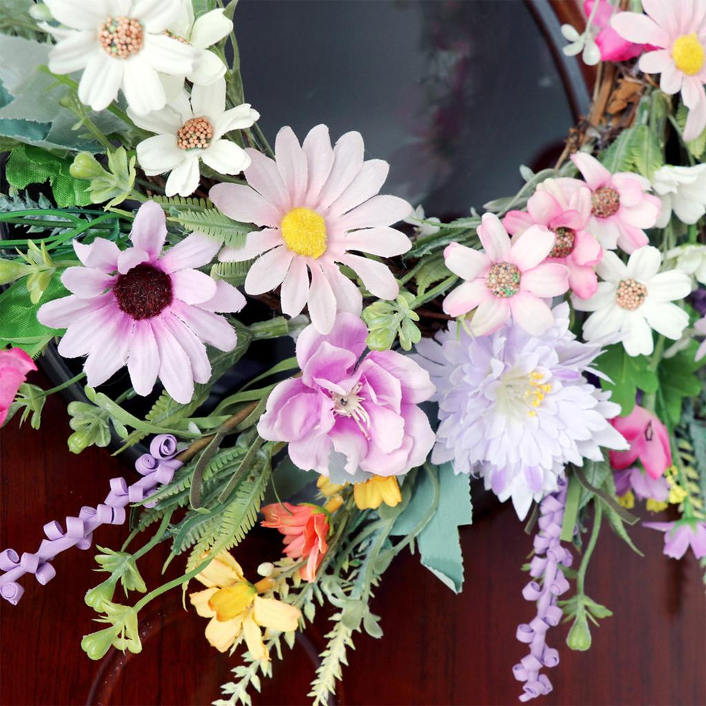 Künstlicher Blumenkranz Frühlingskranz Dekoration für Haustür Bauernhäuser Garten für Hochzeitsfeier Dekoration