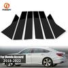 6Pcs Car Window Pillar Posts Door Trim Sticker Black Decal Cover Exterior Parts for Honda Accord Sedan 2018-2022