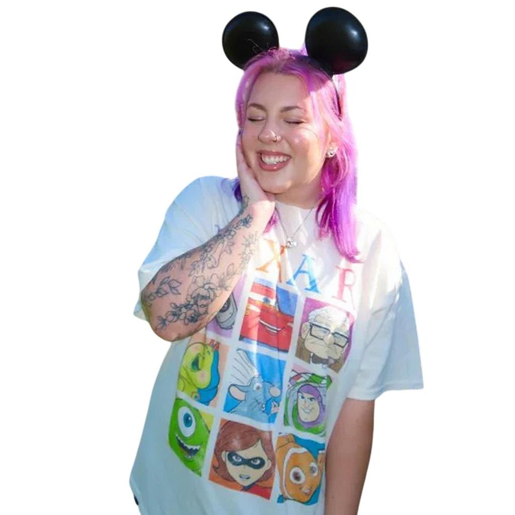 Disney Pixar Unisex Adult Retro Grid T-Shirt