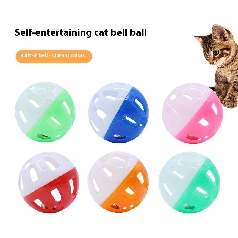 Cat toy ball self-hi cat toy bell ball will move to relieve boredom hollow tease cat pet toy ball cat Three balls per pack.