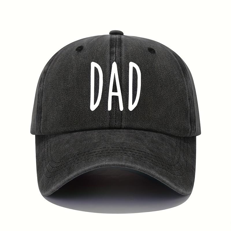 Dad's letter printed baseball cap retro lightweight washable hat with adjustable sun protection hat for travel