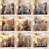 Couple Cat Print Decorative Pillowcase Bedroom Living Room Square Cushion Pillowcase