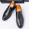 Luxury Retro Fashion Designer New Black Brown Green Casual Shoes For Men Penny Loafter Formal Wedding Dress Homecoming