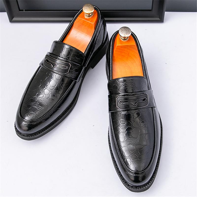 Luxury Retro Fashion Designer New Black Brown Green Casual Shoes For Men Penny Loafter Formal Wedding Dress Homecoming