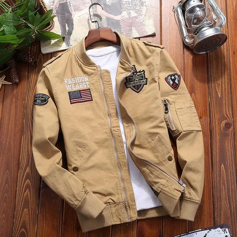

Outdoor Boxing Cargo Jacket Men s High Quality Vintage Embroidered Windbreaker Autumn Wild Hunting Pure Cotton Warm Coat 4XL