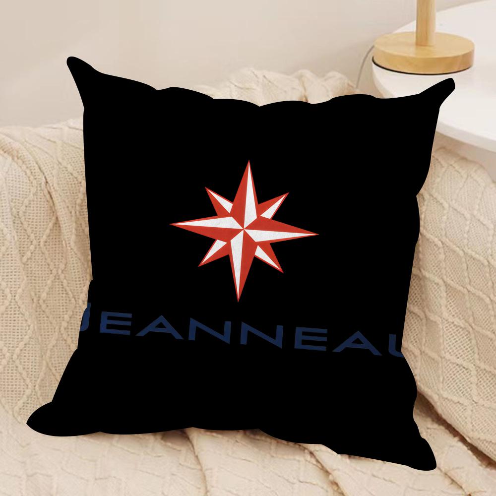 JJEANNEAUs Logo Cushion Cover Short Plush Doublesided Print Square Throw Pillow Covers Sofa Home Cushion Decor