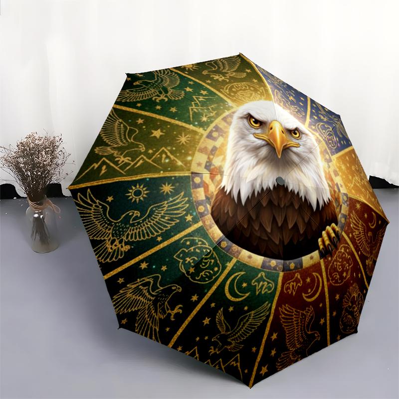1 PC Automatic Folding Umbrella - Cartoon Pattern, Portable & Foldable Design with 8 Ribs, Christmas Birthday Gifts