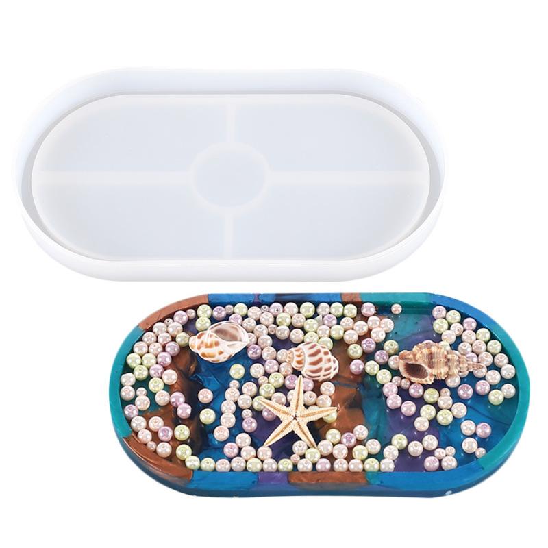 Silicone  Mold Flexible Silicone Tray Mold Good Elasticity High Tear-resistant Epoxy Resin Oval