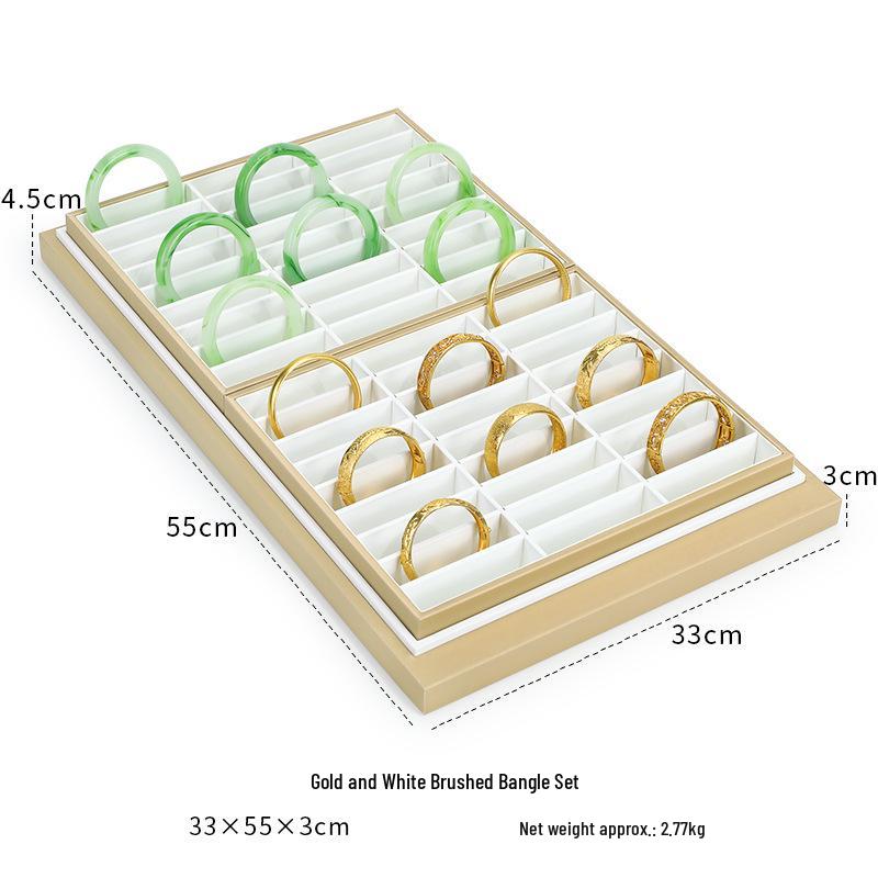 Ya Yu Jin Bai Jewelry Display Tray for Bracelets, Ear Studs, Necklaces - Silver & Gold