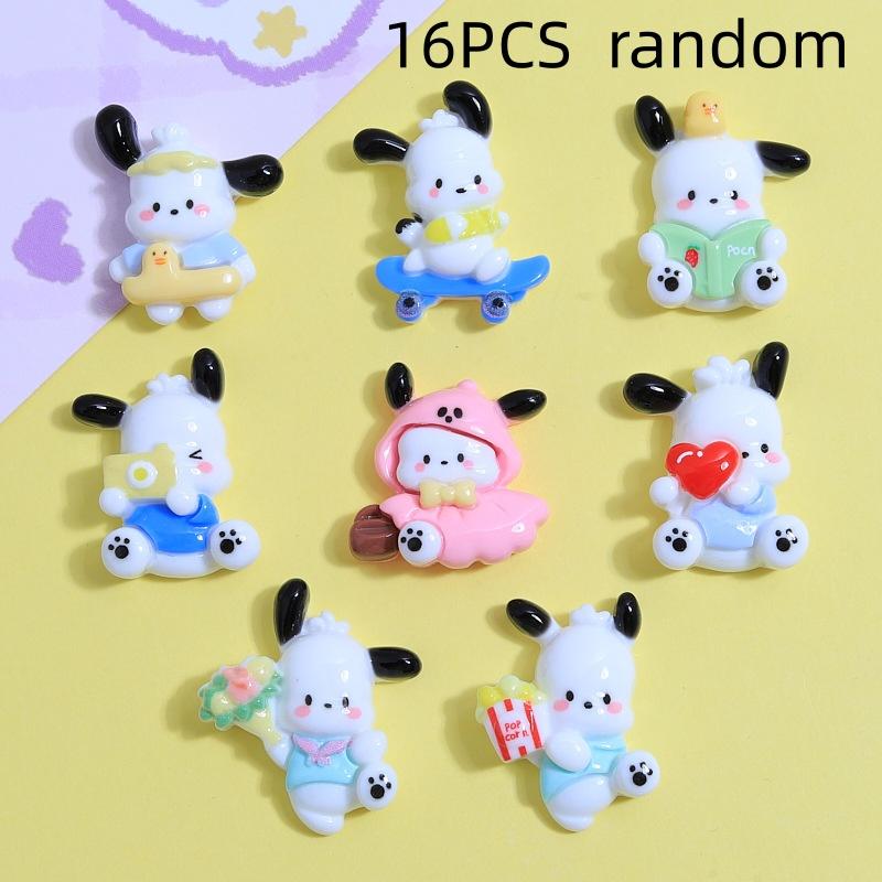 16/80PCS Cartoon Cute Dog Handmade DIY Cream Gel Phone Case Headwear Hair Clip Accessories Resin Accessories