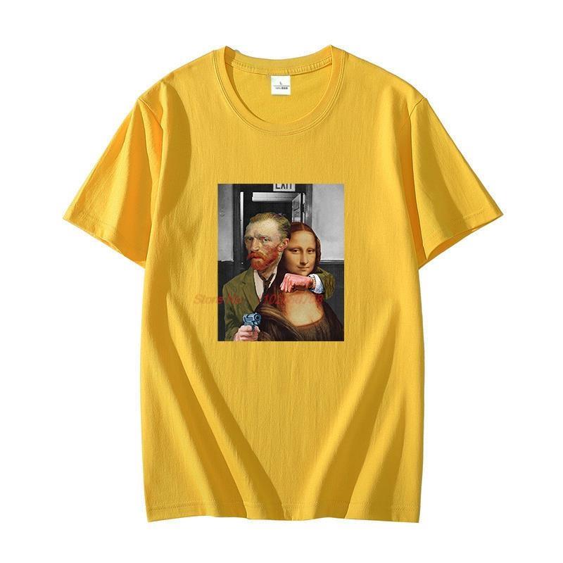 Lustige Mona Lisa Parodie Grafik T-Shirts Baumwoll-T-Shirt Für Unisex Kurzarm-T-Shirts Sommer Oversized T-Shirt Unisex Kleidung