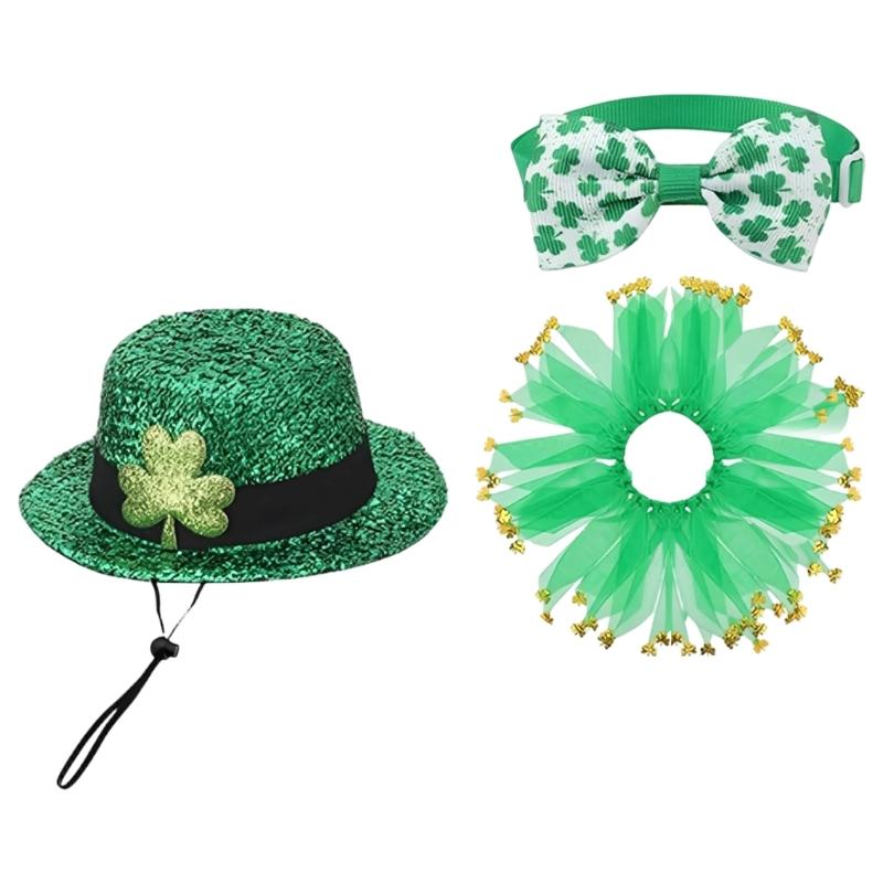 

Irish Festival Porch Geese Statue Outfit with Hat Bowtie and Dress For Porch Animal Figurine Patrick s Day Celebration 1