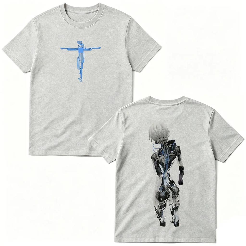 Japan Anime Ghost in The Shell Motoko Kusanagi T-shirts Herr Dam Kläder Mode Casual Bomull Kortärmad Överdimensionerad T-shirt