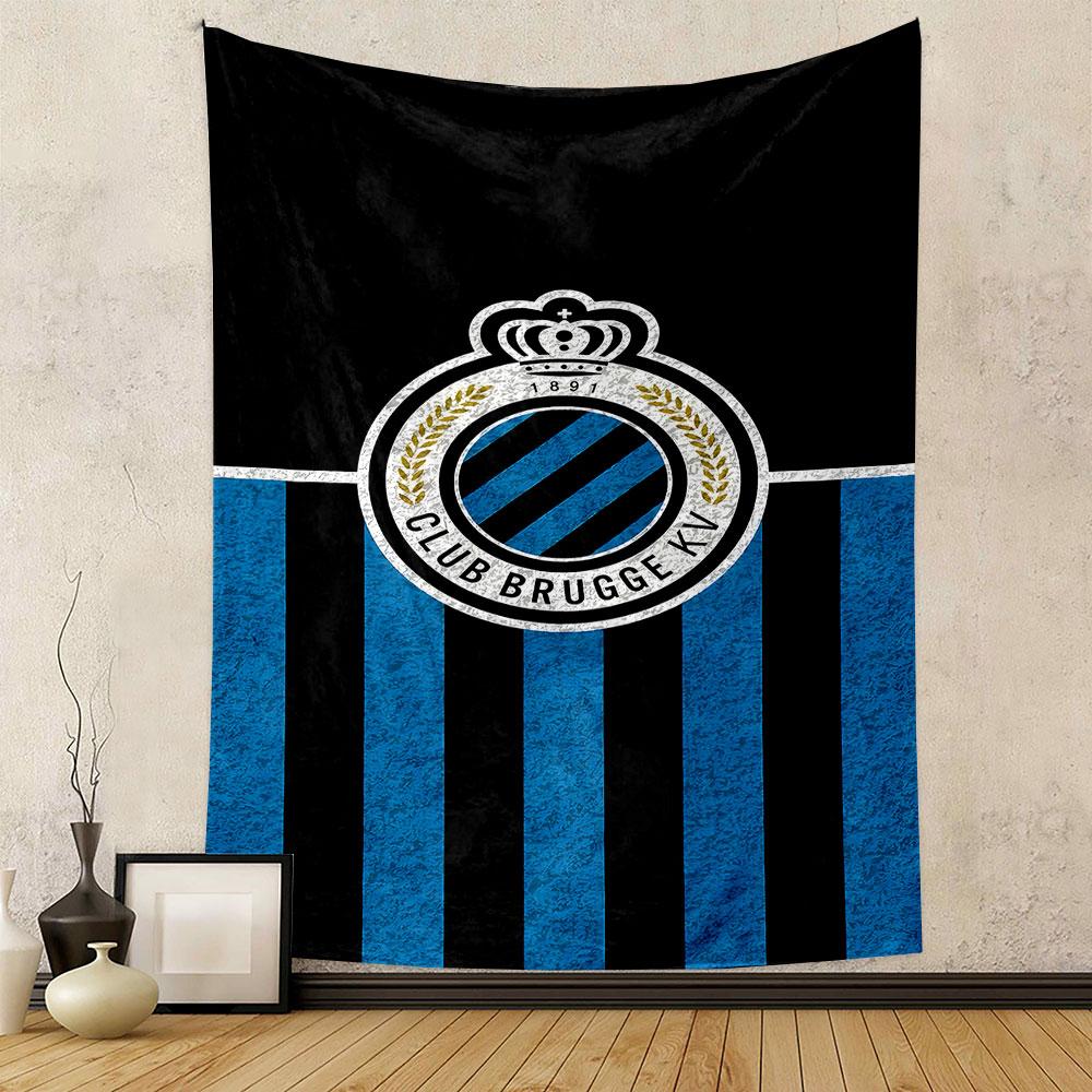 Club Brugge KV Logo Wandteppich Design Gemusterter Wandteppich Heimdekoration, geeignet für Schlafzimmer und Wohnzimmer, Geschenk