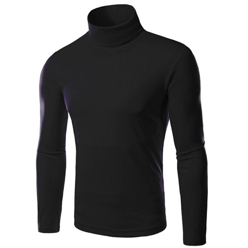 Classic Mens Slim Fit High Neck Knitted Sweater Comfortable Turtleneck Jumper