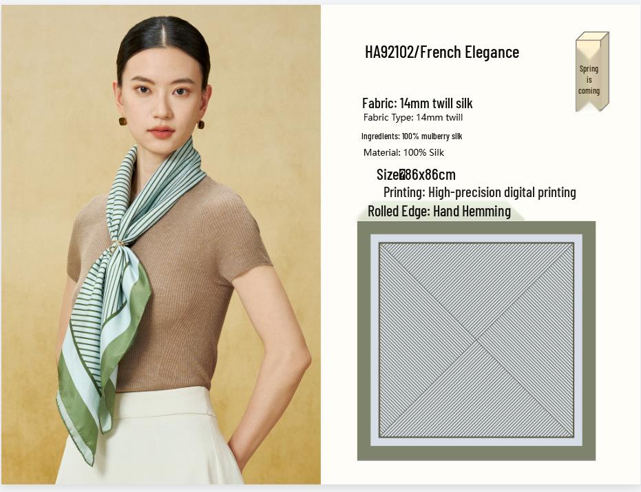 Women's 100% Mulberry Silk Scarf, 90cm Square, 14 Momme Shawl - Perfect Gift for Mother, Girlfriend, Birthday or Festival