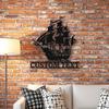 Custom Stylish Pirate Ship Wall Decor Metal Art Nautical Name Sign Home Gift
