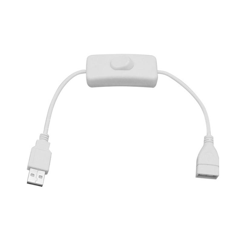 USB Cable Male To Female Switch ON OFF Cable Toggle LED Lamp Power Line Black/White