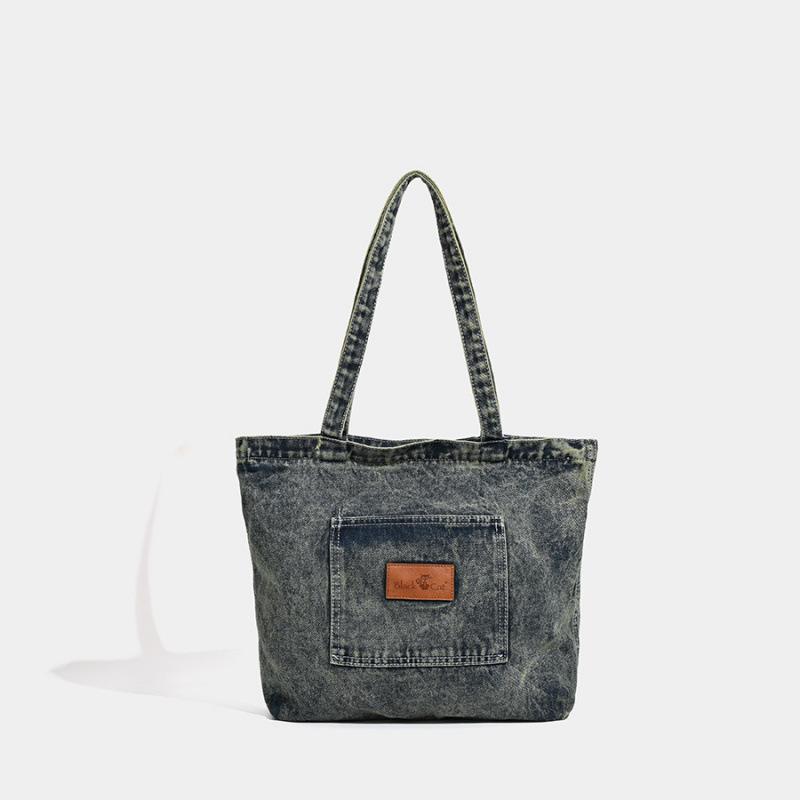 

Large-capacity Washed Denim Bag Simple Portable Fashionable Female Handbag Shoulder сірий