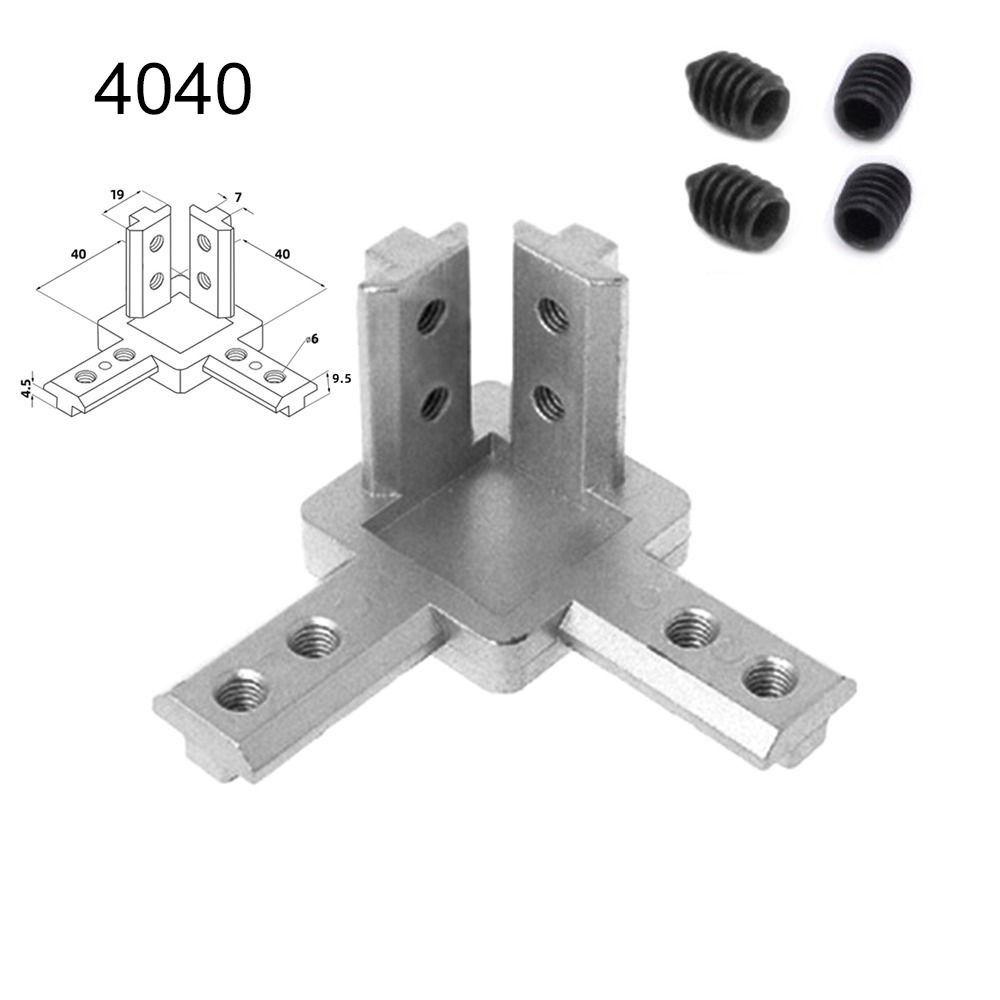 Alloy with Screws 2020 3030 4040 Series Slot 3-Way End Corner European Standard Bracket Connector