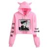 Jujutsu Kaisen Cat Ear Cropped Hoodie for Girls – Trendy Anime Fashion